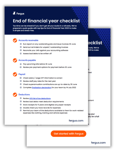 Free end of financial year checklist for Australian tradies