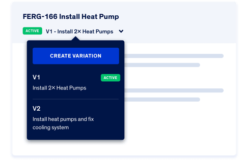 track job card variations