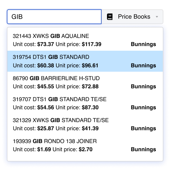 pricebook search